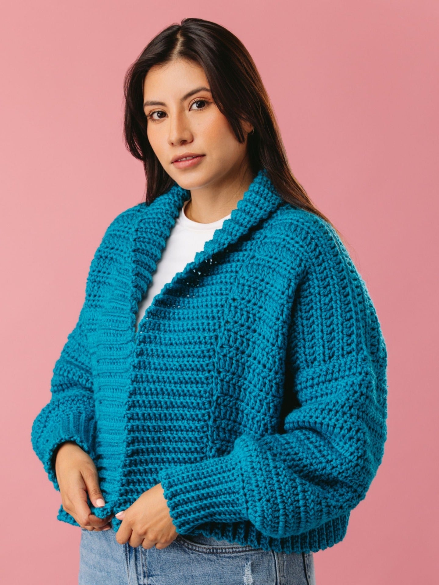 The Eva Crochet Cardigan - Chunky Yarn - Adult Crochet Pattern | PT 8695