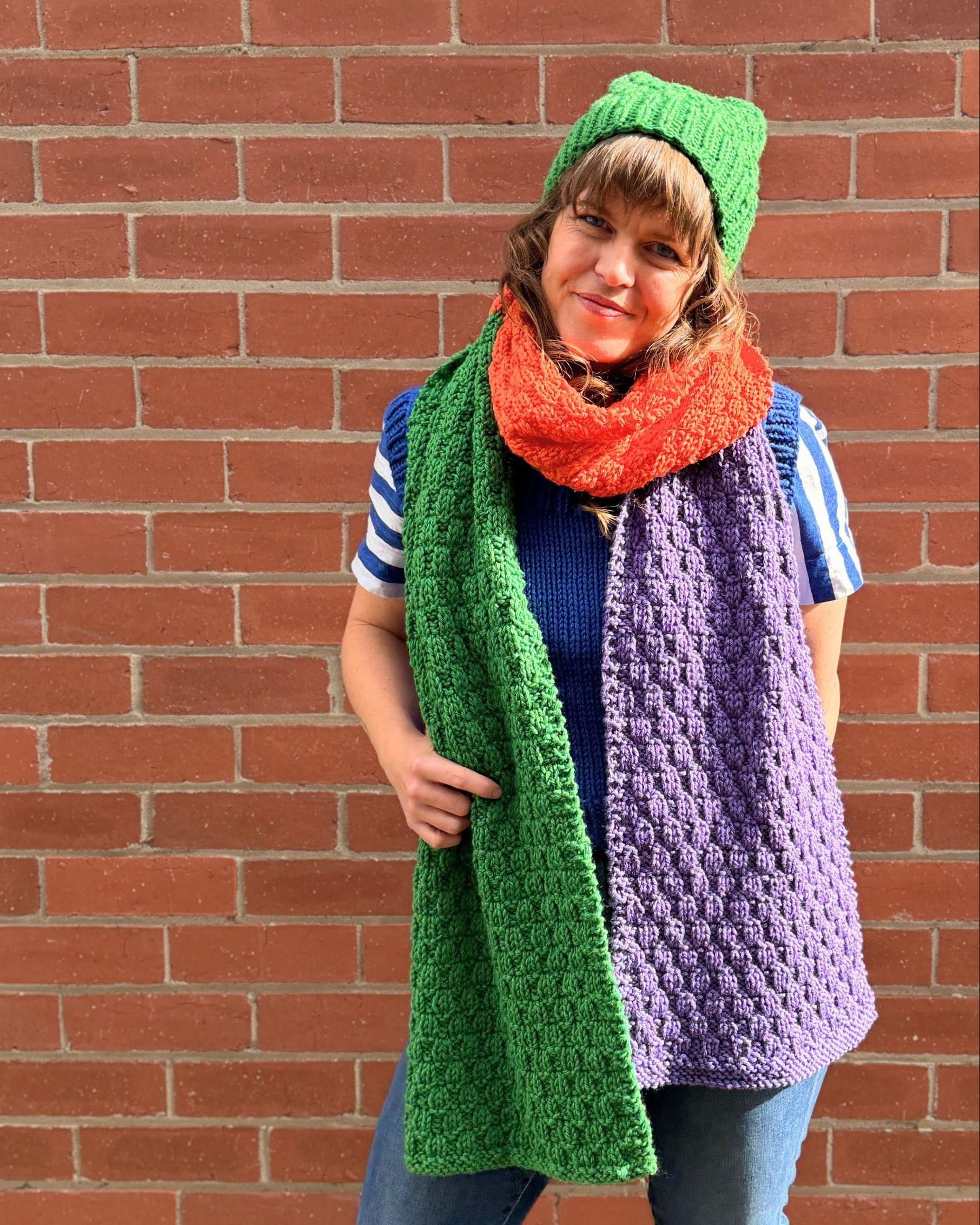The Charlie Check Stitch Scarf & Beanie | PT 8742