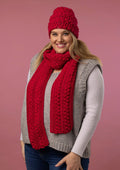 Pretty Puff Crochet Scarf and Beanie - Crochet Pattern | PT 8717
