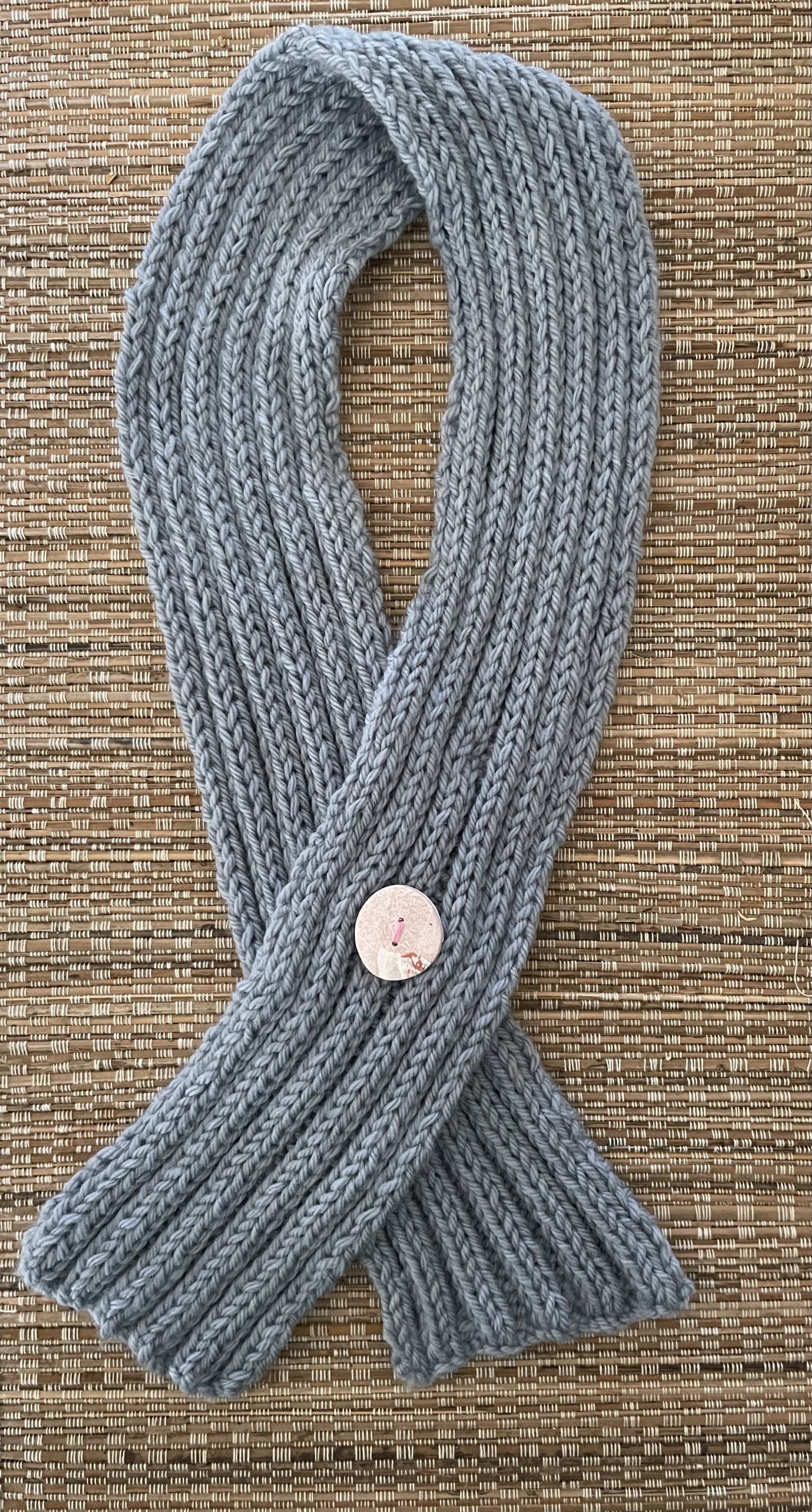 Ellen Ribbed Buttoned Scarf PDF