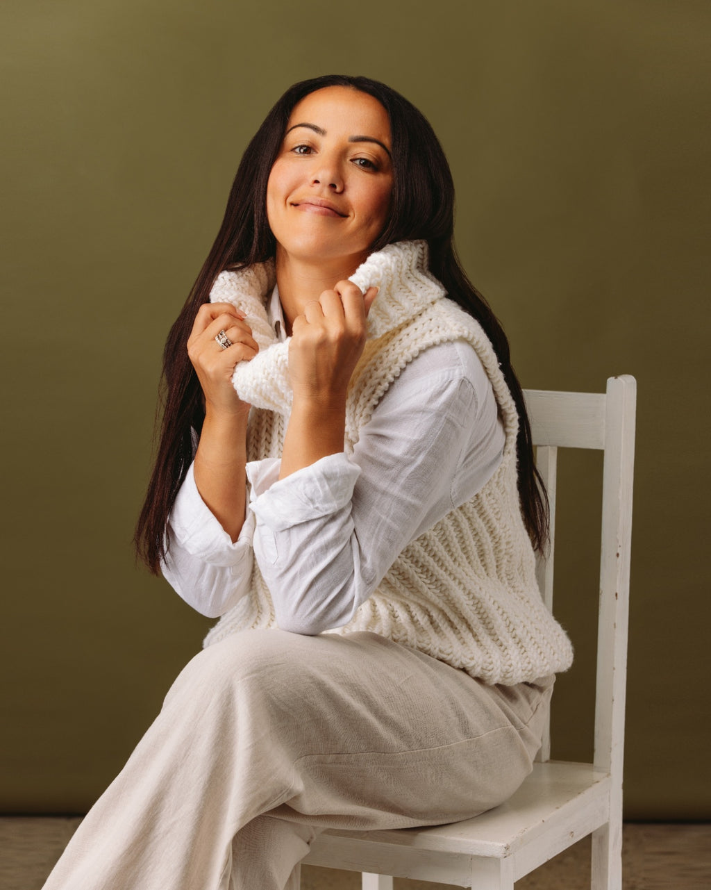 The Eloise Brioche Roll Neck Vest - Chunky Yarn - Adult Knitting Pattern | PT 8698