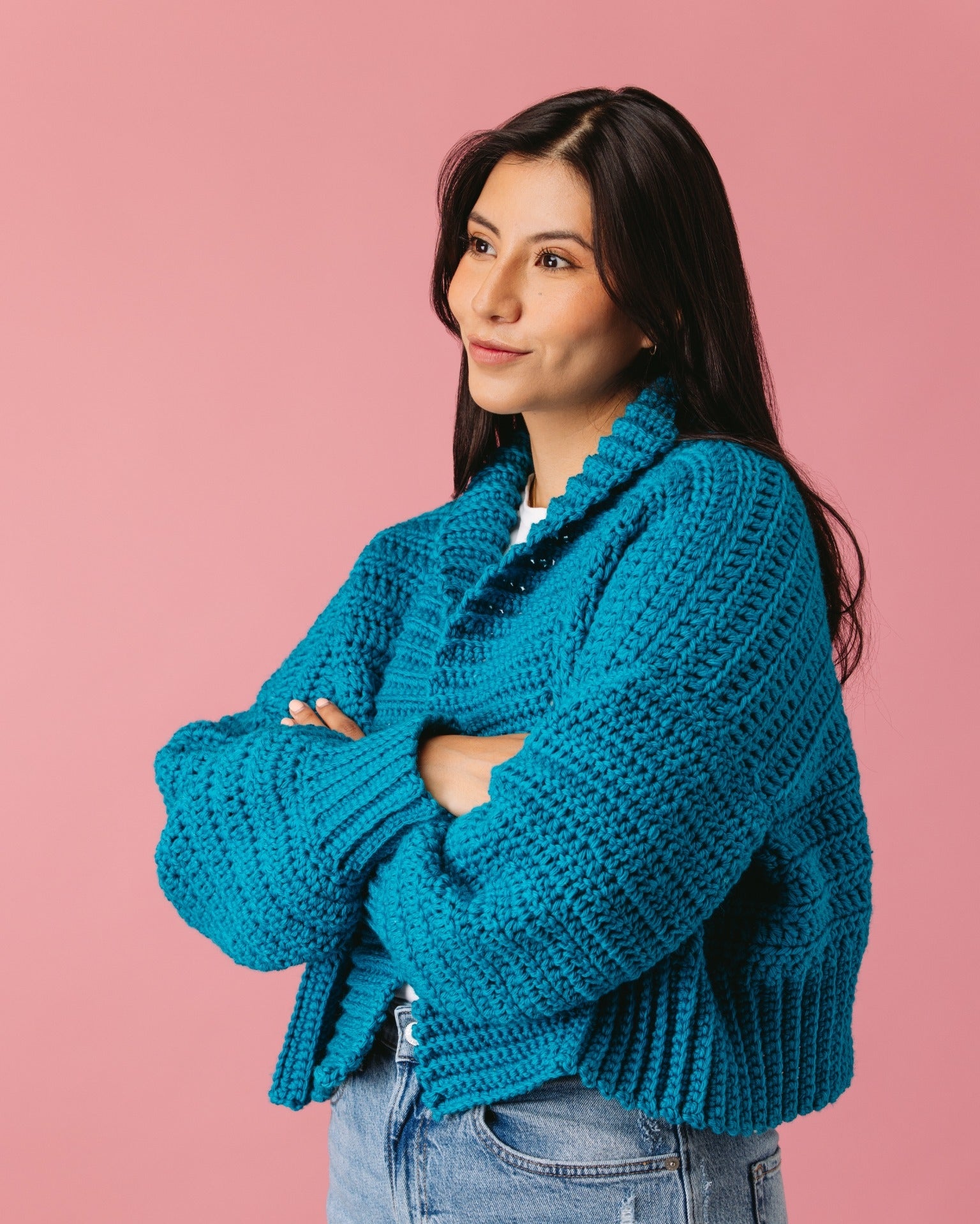 The Eva Crochet Cardigan - Chunky Yarn - Adult Crochet Pattern | PT 8695