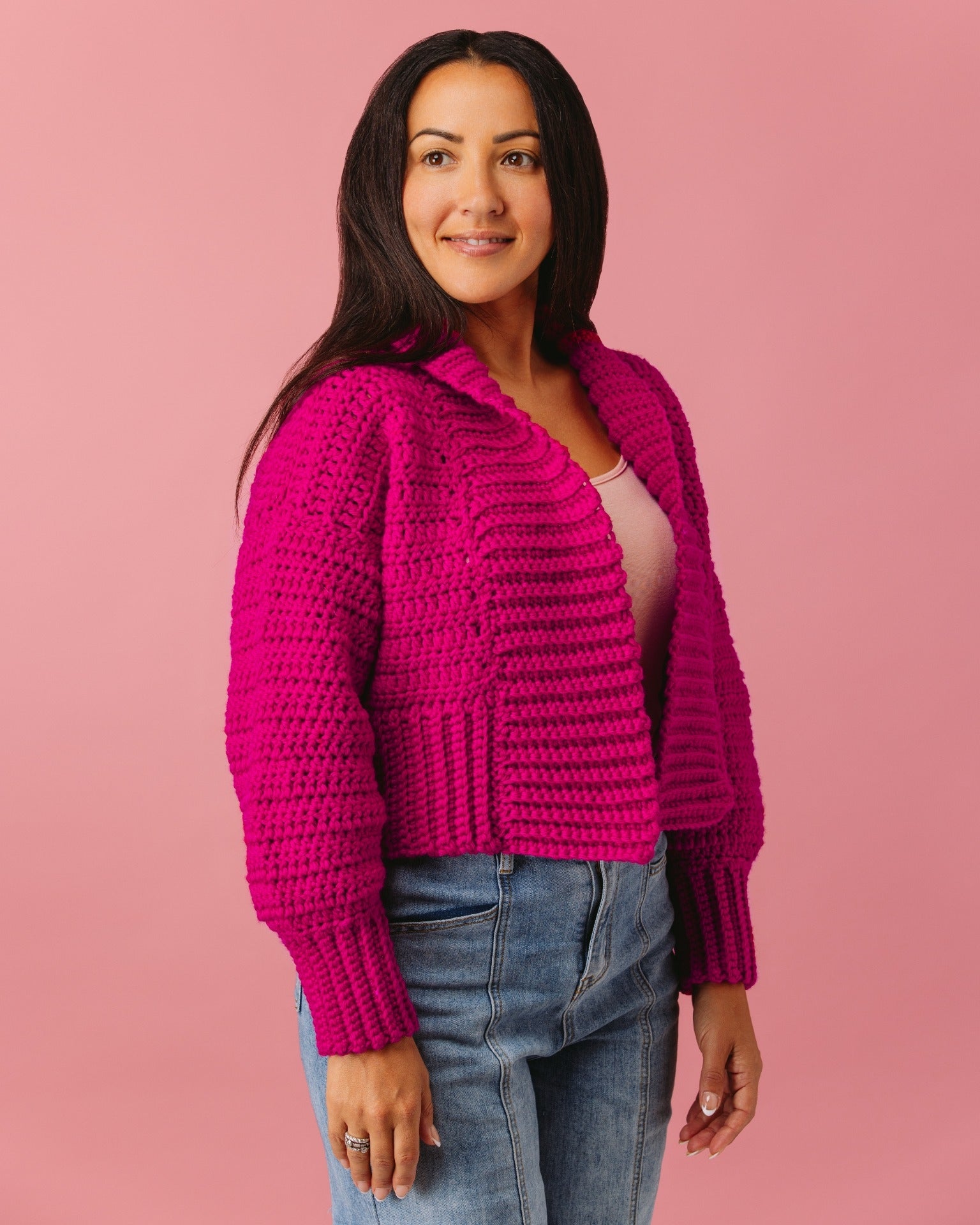 The Eva Crochet Cardigan - Chunky Yarn - Adult Crochet Pattern | PT 8695