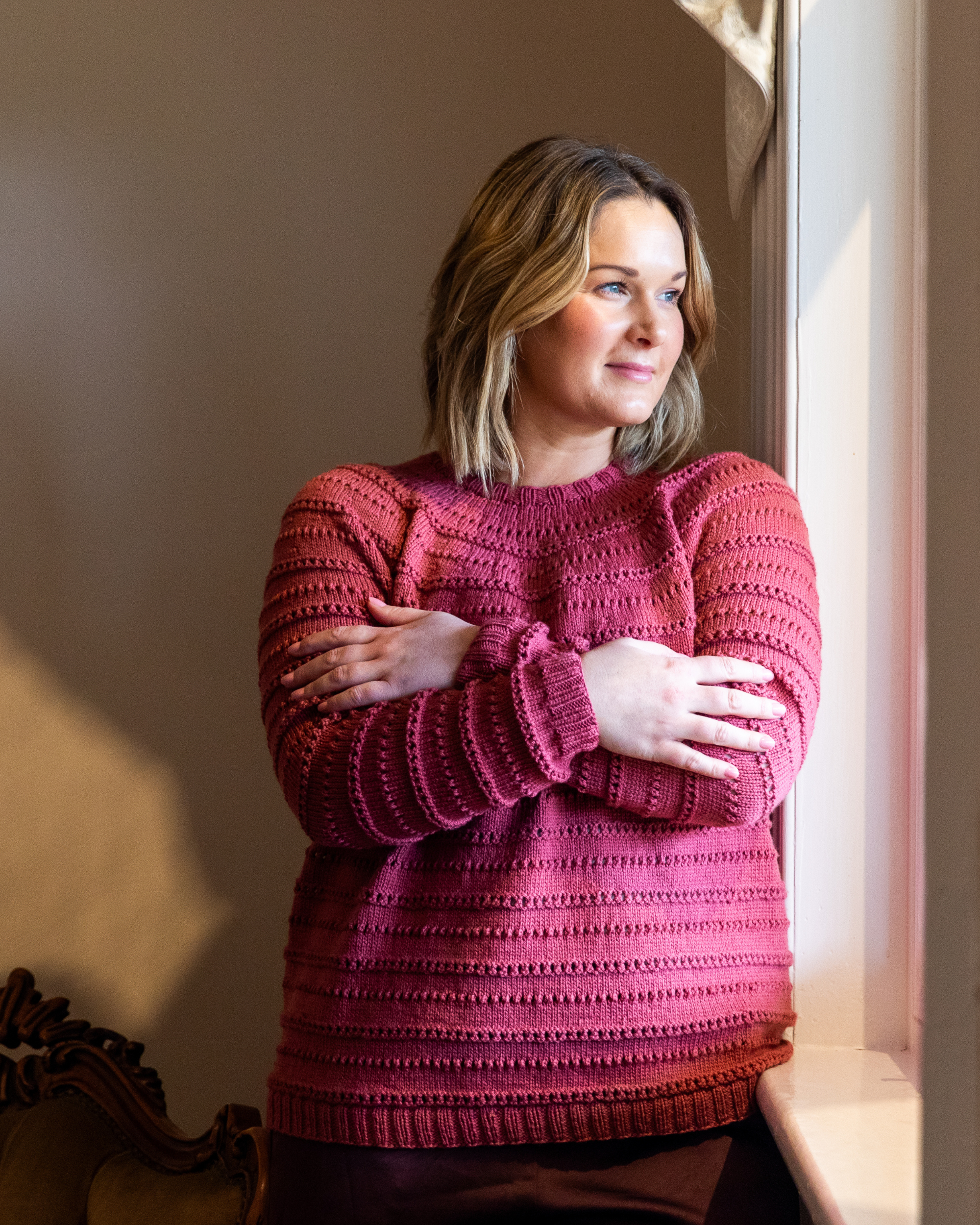 The Evelyn Top-Down Jumper - Women's Knitting Pattern | PT 8747