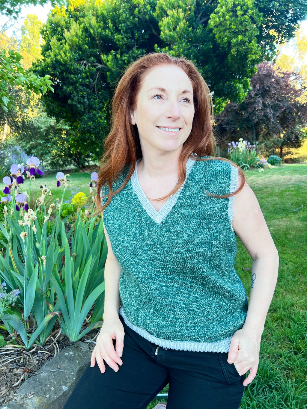 The Grace V-Neck Vest - Free Adult Knitting Pattern