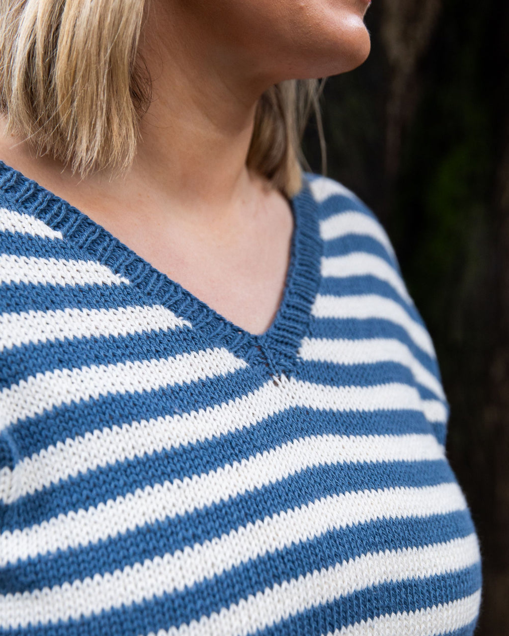 The Kay Striped Tee - Free Adult Knitting Pattern