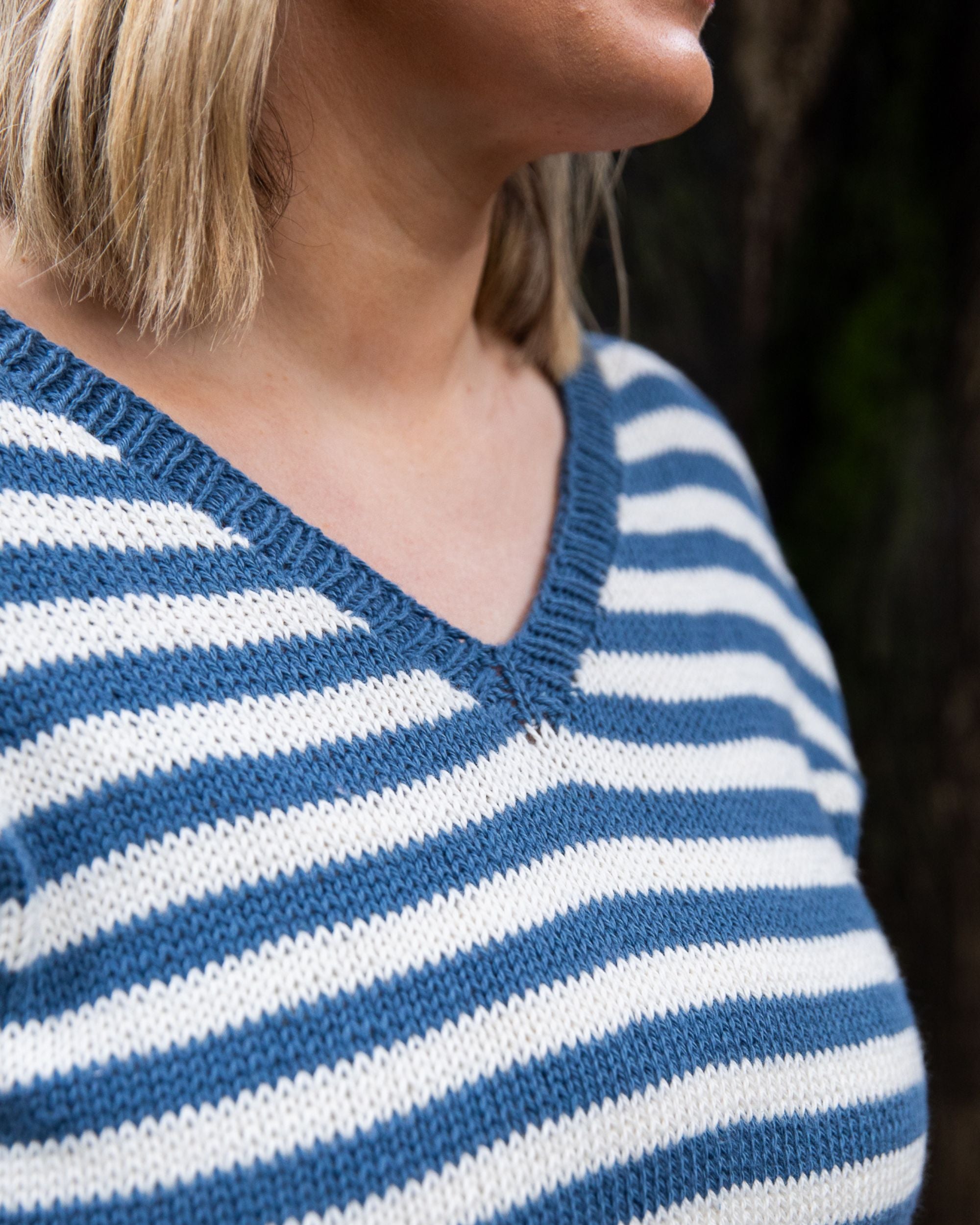 The Kay Striped Tee - Free Adult Knitting Pattern