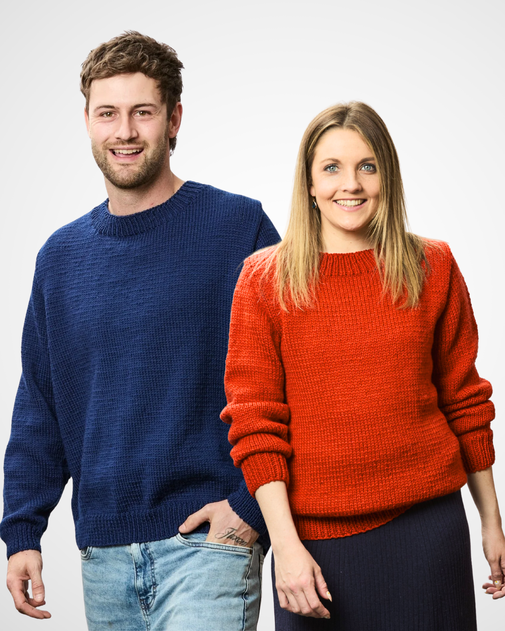 The Roma Crew or V-Neck Jumper - Adults Knitting Pattern | PT 8683