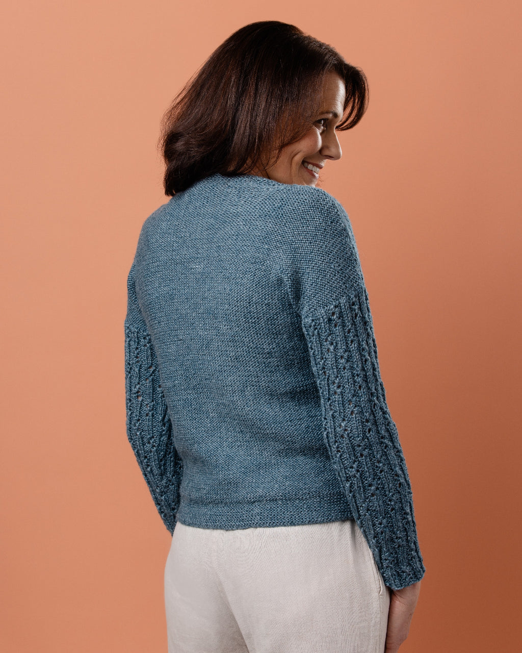 The Lucia Lace Sleeve Jumper - Adults Knitting Pattern | PT 8719