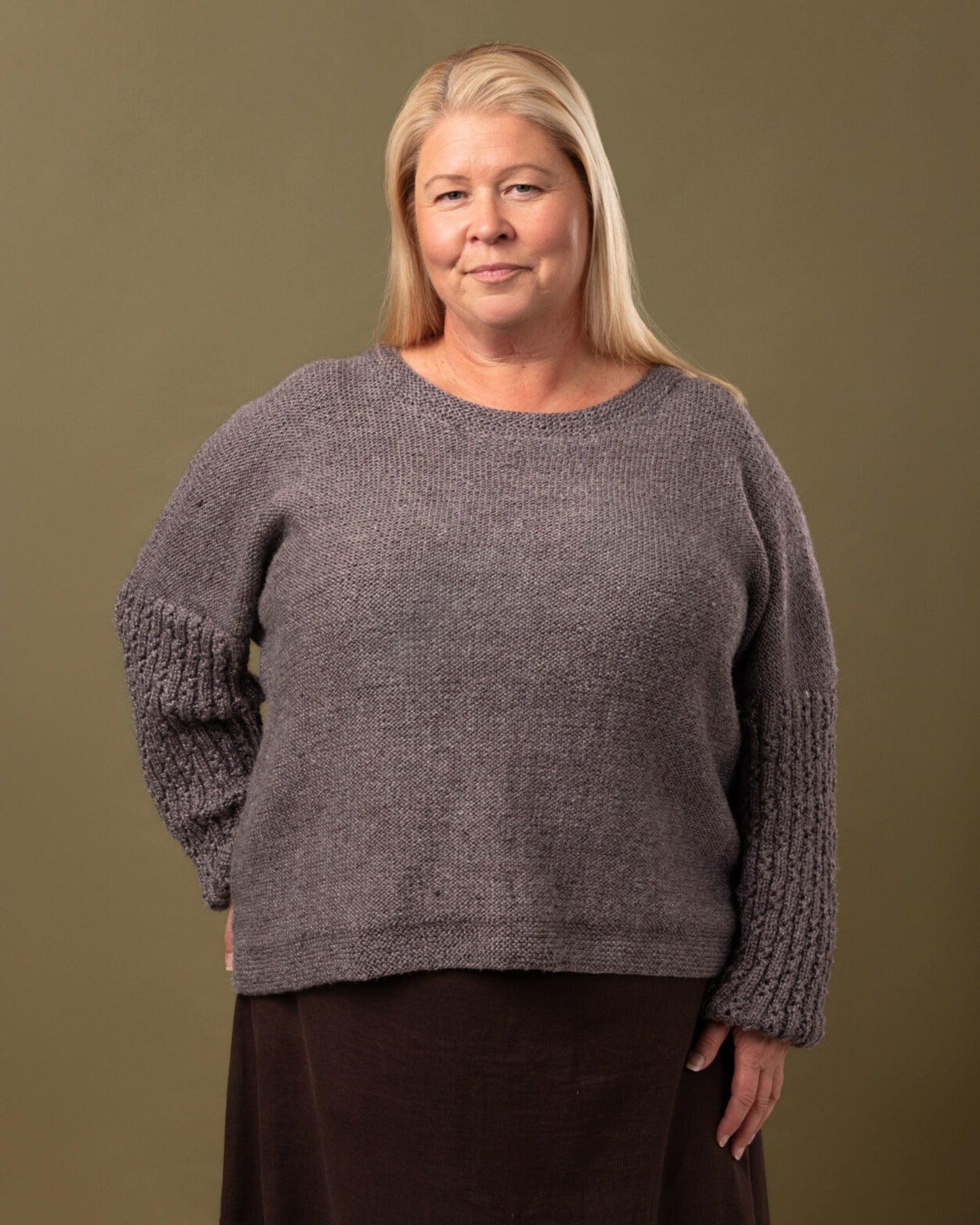 The Lucia Lace Sleeve Jumper - Adults Knitting Pattern | PT 8719