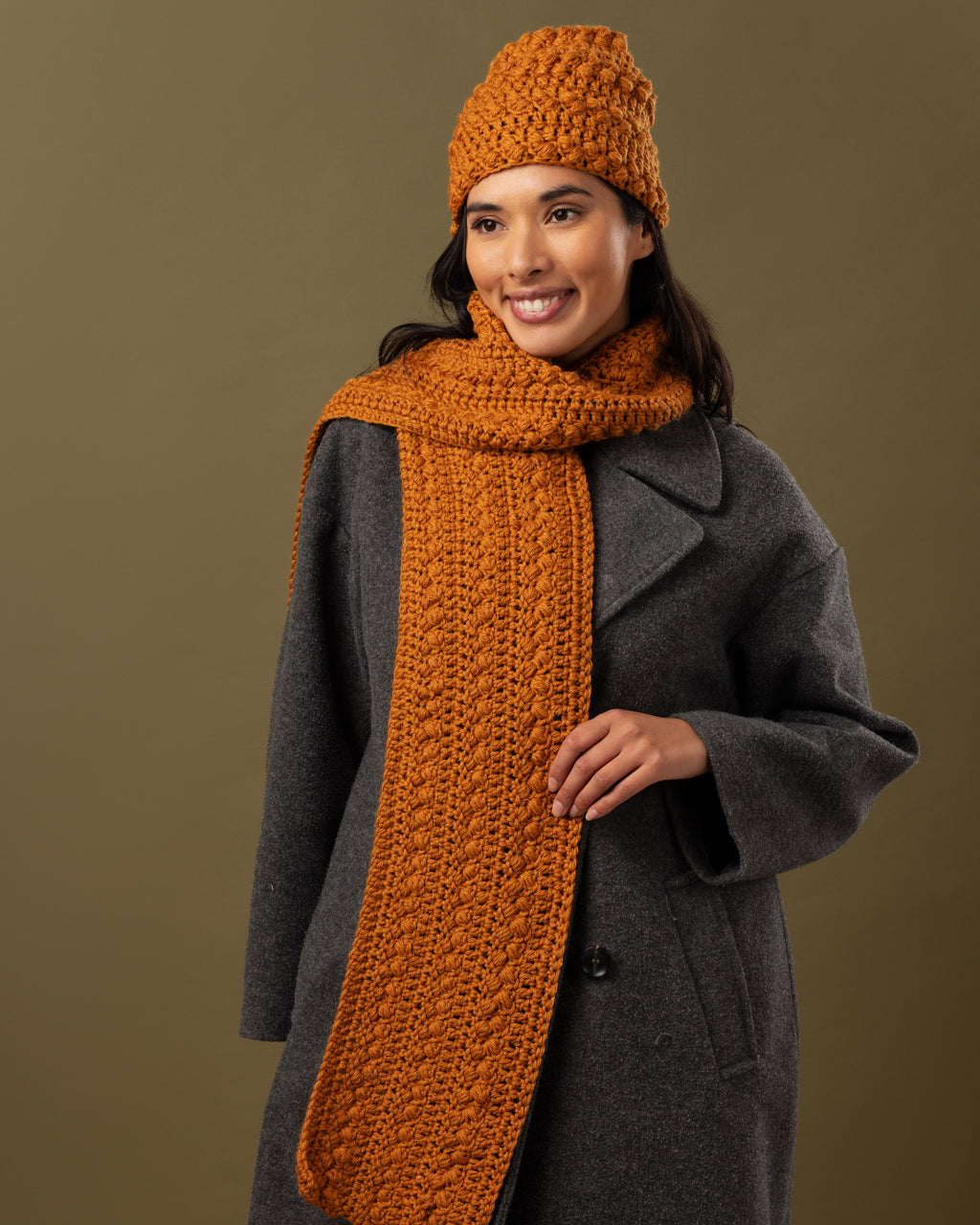 Pretty Puff Crochet Scarf and Beanie - Crochet Pattern | PT 8717