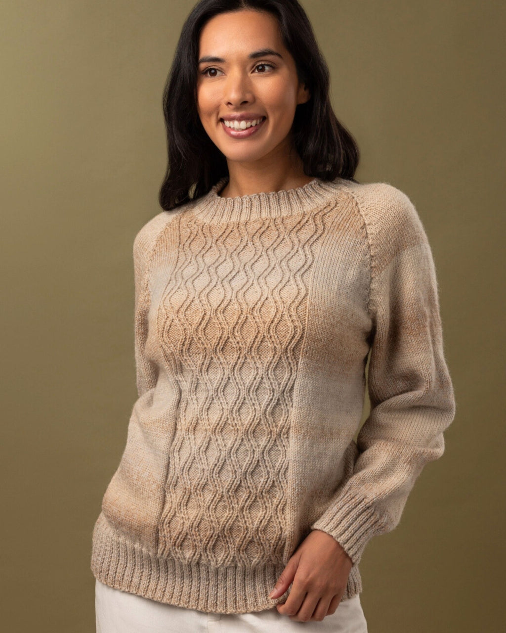 PT 8339 - Cabled Jumper with Optional Cowl - Knitting Pattern