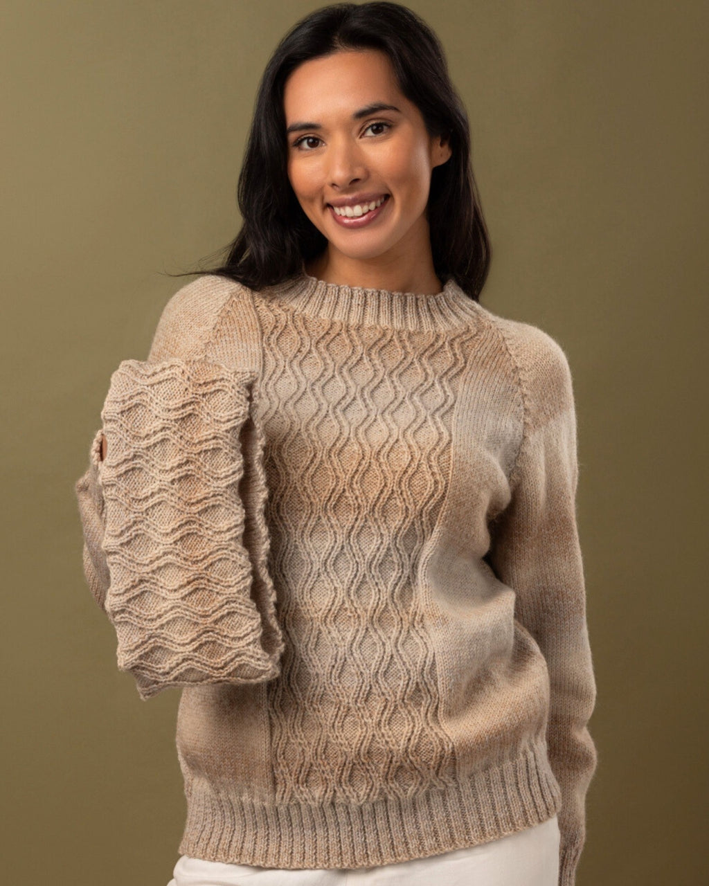 PT 8339 - Cabled Jumper with Optional Cowl - Knitting Pattern