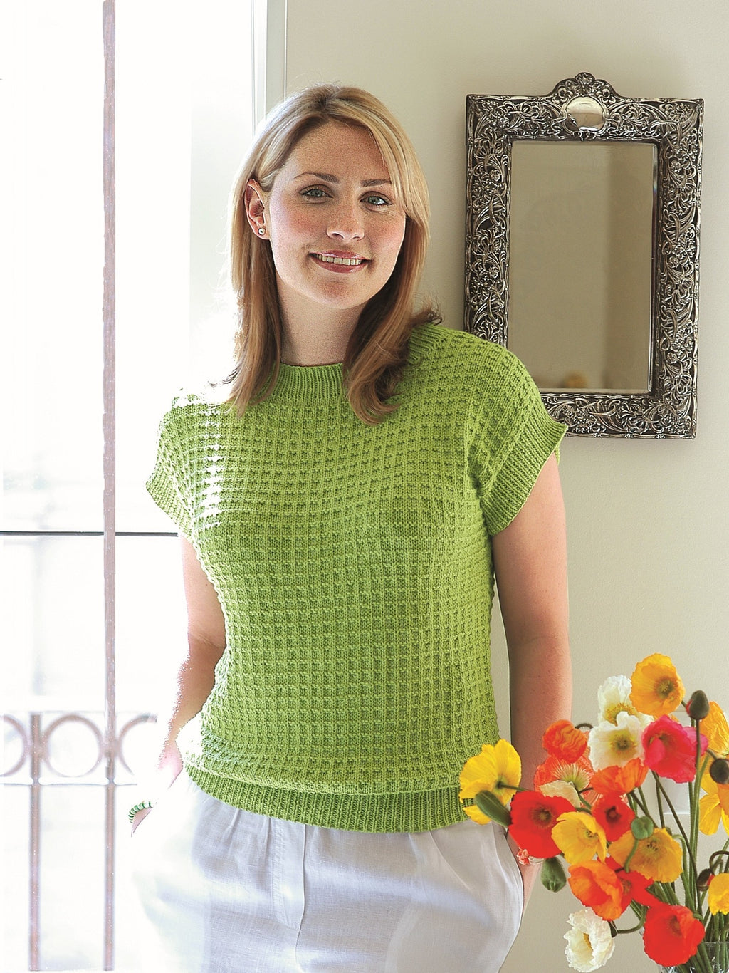 Grid Top in Cotton - Ladies Knitting Pattern | PT 8161