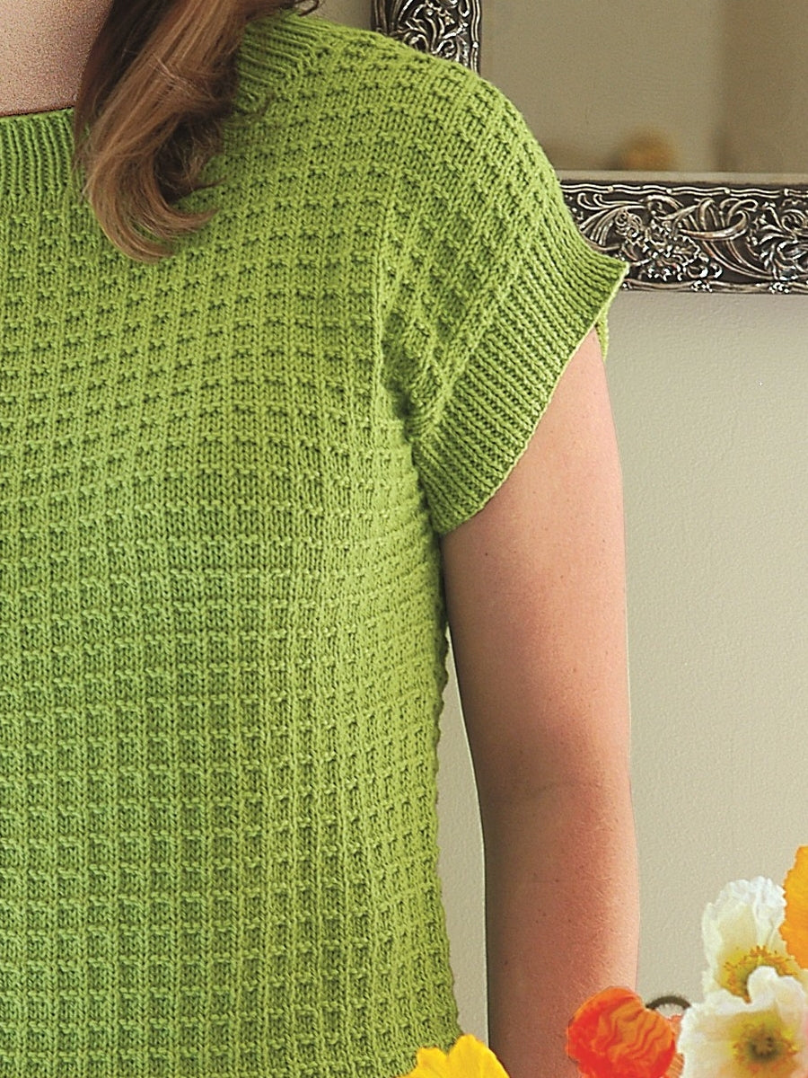 Grid Top in Cotton - Ladies Knitting Pattern | PT 8161
