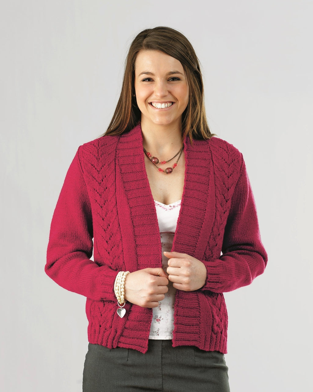 PT 8294 - Lace Panel Jacket - Knitting Pattern