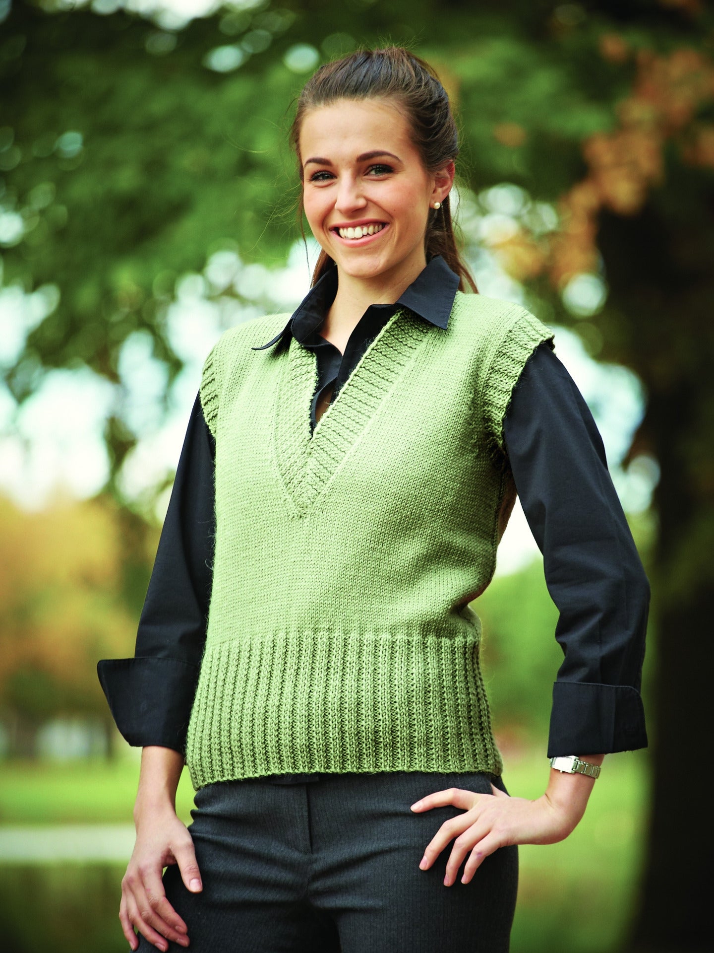 PT 8315 - Deep V-Necked Vest - Knitting Pattern