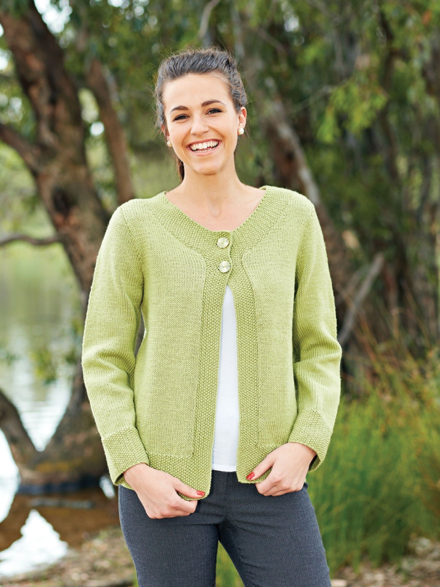PT 8333 - Cardigan with Moss Detail - Knitting Pattern