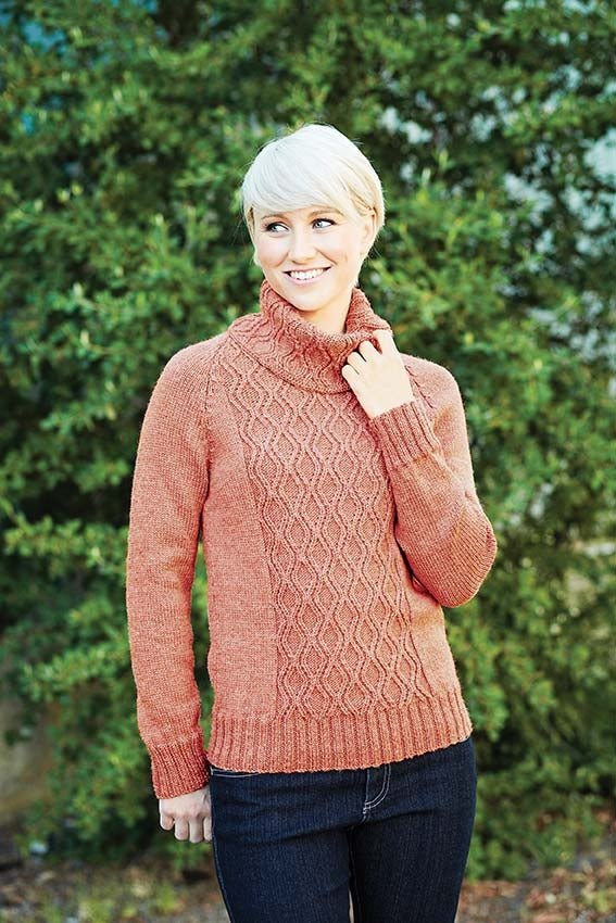 PT 8339 - Cabled Jumper with Optional Cowl - Knitting Pattern