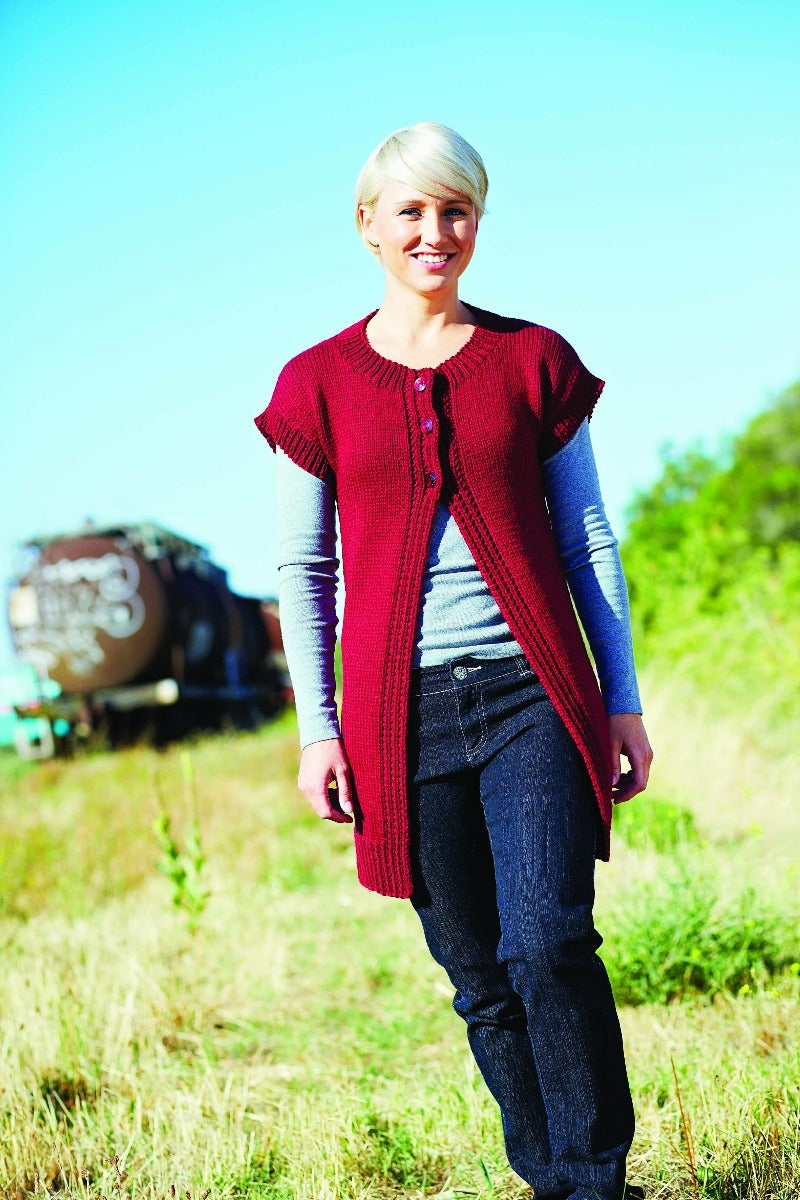 PT 8341 - Short Sleeved Cardigan with Length Variation - Knitting Pattern