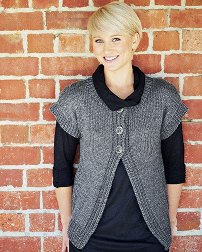 PT 8341 - Short Sleeved Cardigan with Length Variation - Knitting Pattern