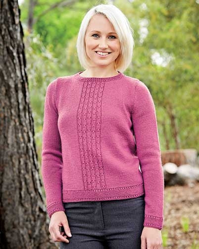PT 8360 - Jumper with Lace Panel - Knitting Pattern – Bendigo