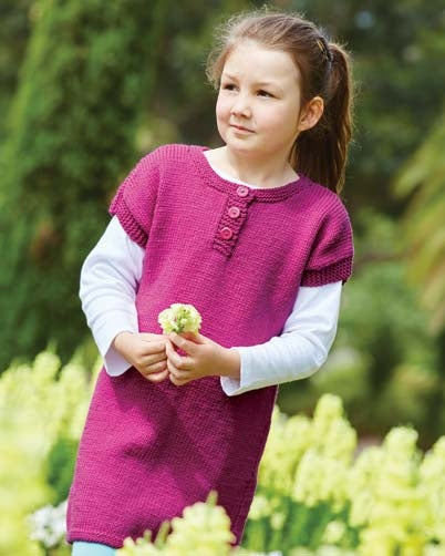 PT 8401 - Girls Dress in 10 Ply - Knitting Pattern