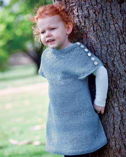 PT 8404 - Girl's Top Down Dress - Knitting Pattern