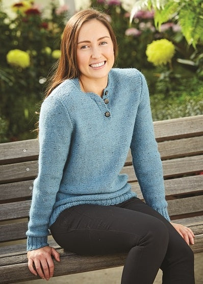 PT 8472 - Reverse Stocking Stitch Henley pattern - Knitting Pattern