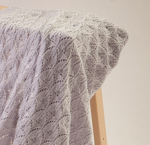 PT 8520 - Scalloped Lace Baby Shawl - Knitting Pattern