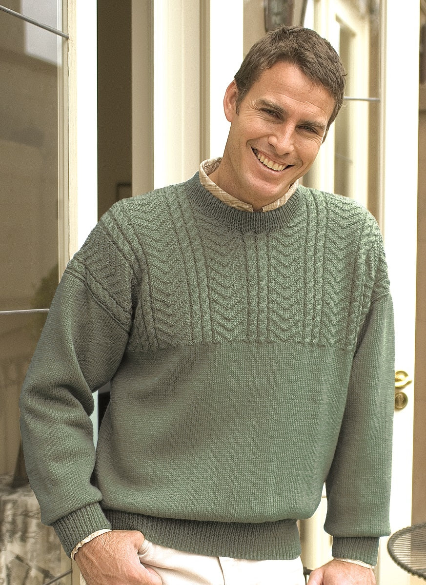 PT 8172 - Men's Shoulder Pattern Pullover - Knitting Pattern