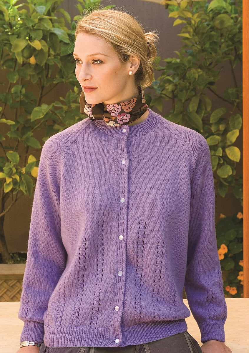 PT 8196 - Lace Feature Cardigan - Knitting Pattern