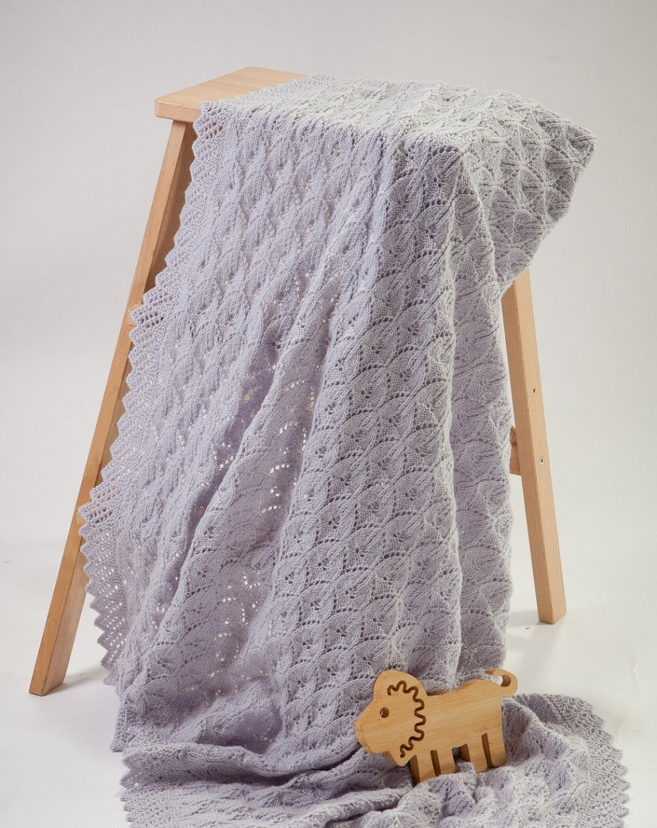 PT 8520 - Scalloped Lace Baby Shawl - Knitting Pattern