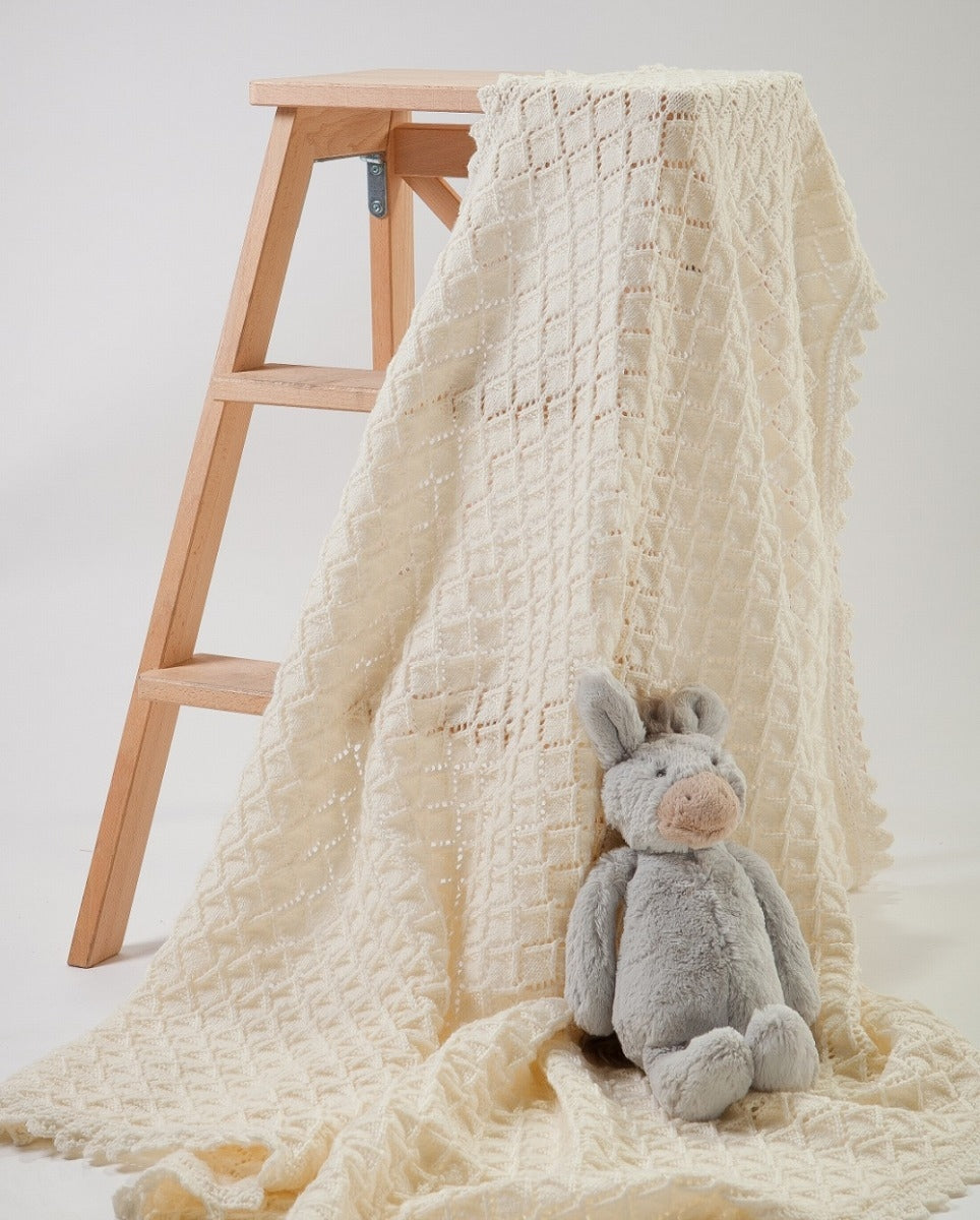PT 8521 - Diamond Lace Baby Shawl - Knitting Pattern