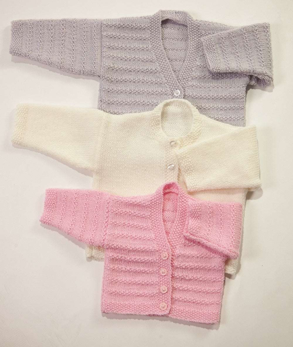 PT 8519 - Round or V-Neck Cardigan - Knitting Pattern