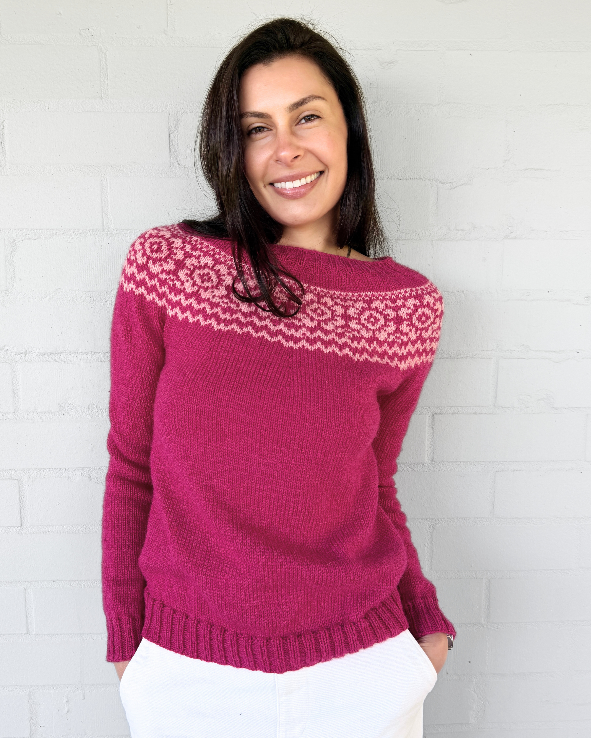 The Ria Colourwork Yoke Jumper - Women's Knitting Pattern | PT 8708