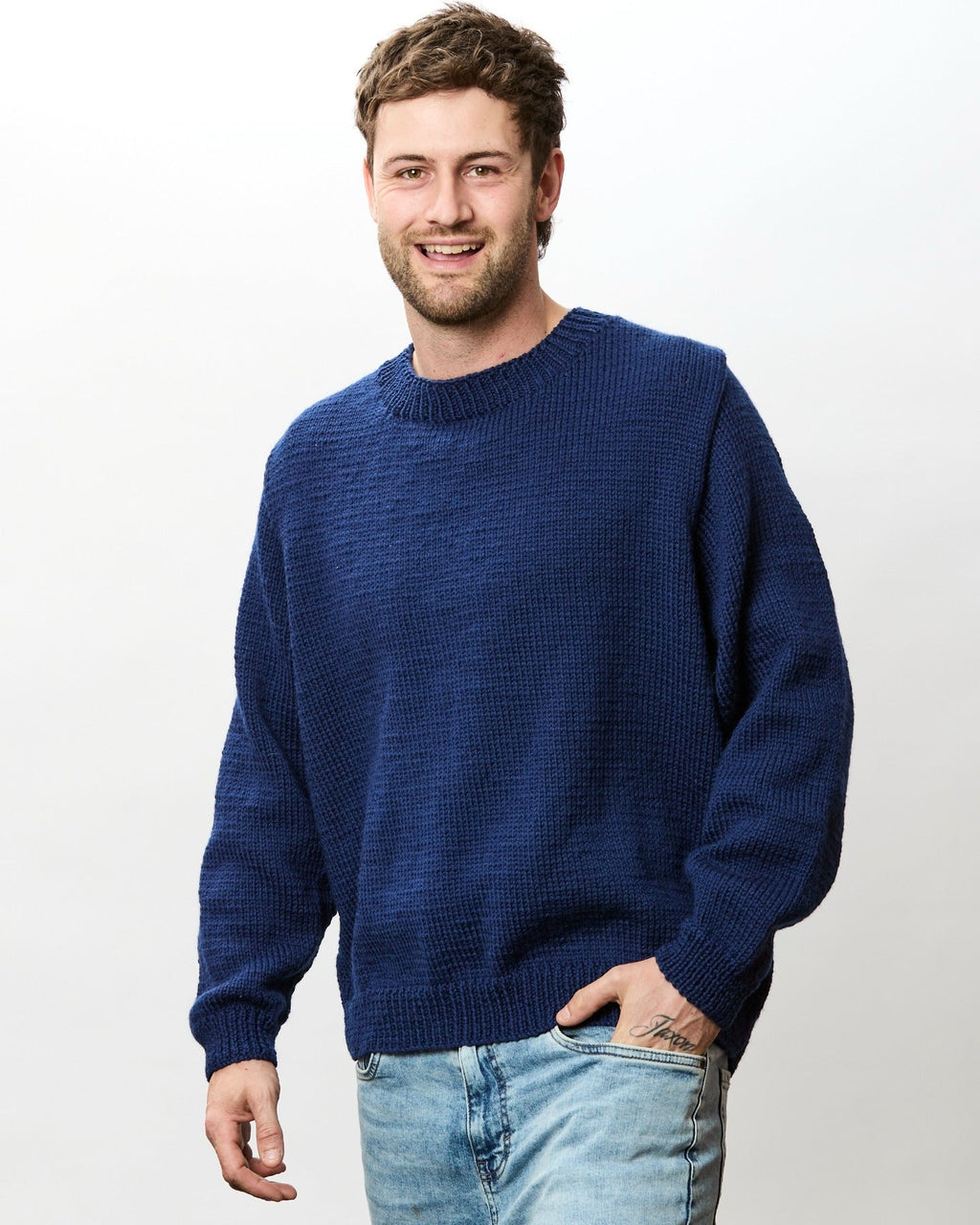 The Roma Crew or V-Neck Jumper - Adults Knitting Pattern | PT 8683