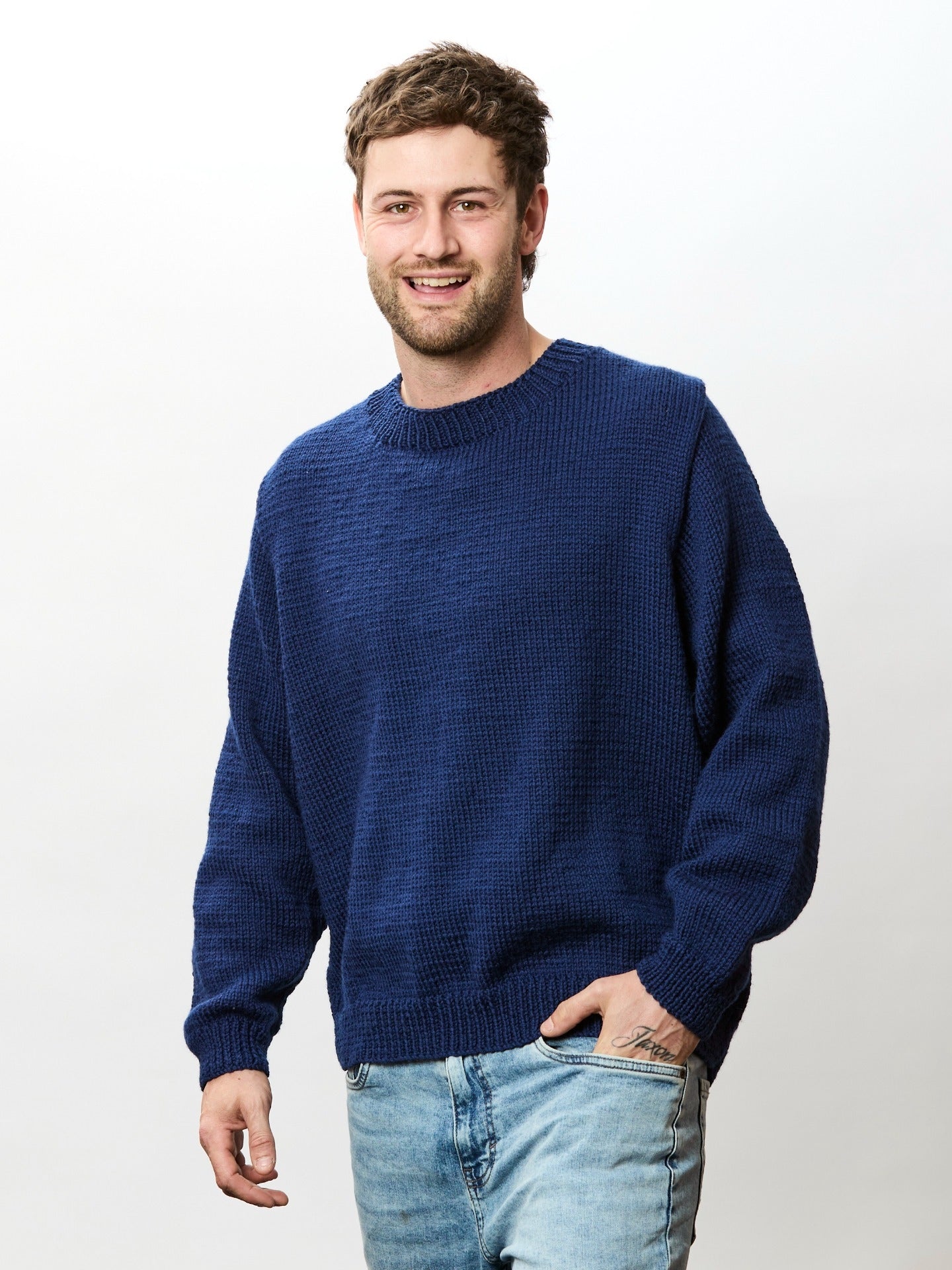The Roma Crew or V-Neck Jumper - Adults Knitting Pattern | PT 8683
