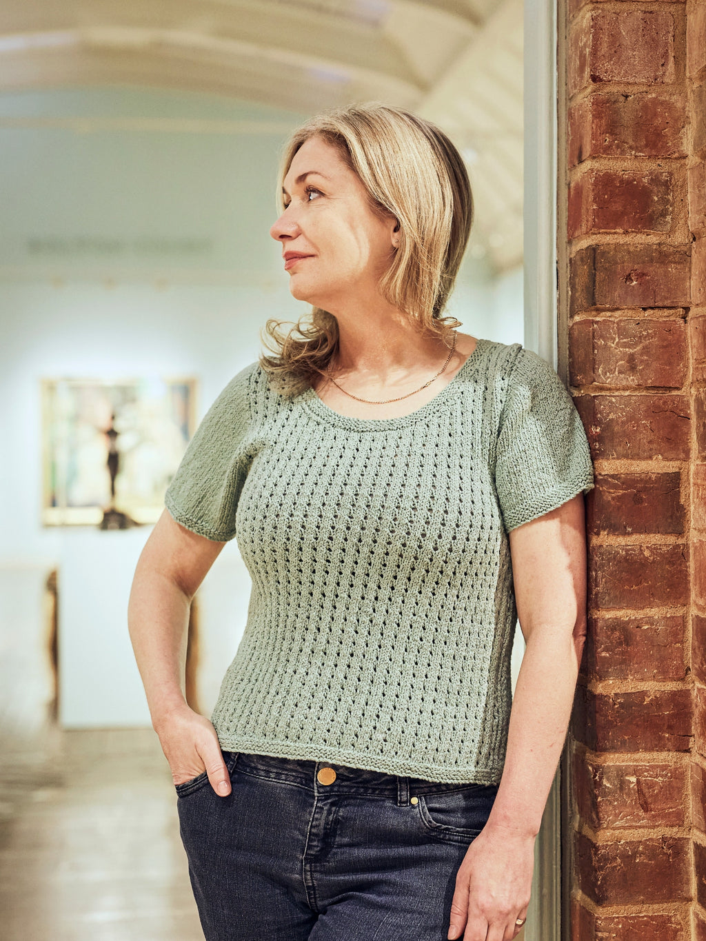 The Rose Eyelet Tee - Adults Knitting Pattern | PT 8690