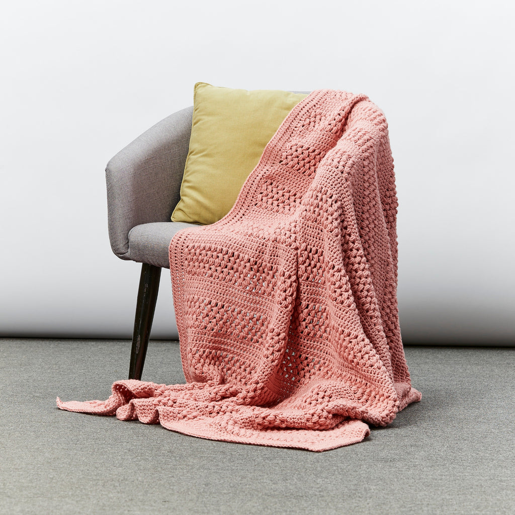 PT 8656 Puff Stitch Throw - Crochet Pattern