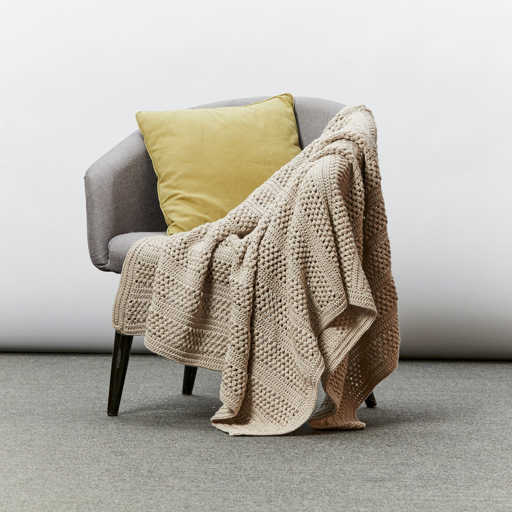 PT 8656 Puff Stitch Throw - Crochet Pattern