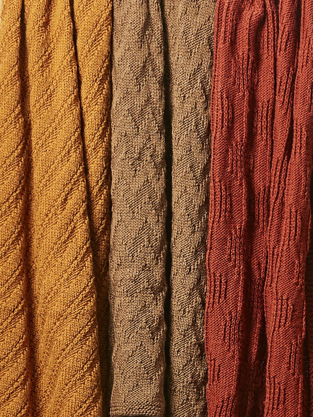 PT 8657 3 Chunky Textured Throws - Knitting Pattern