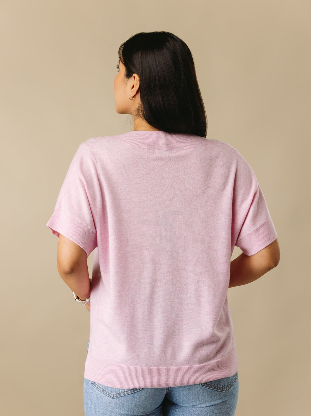 Style DF V-Neck Cable Trim Top