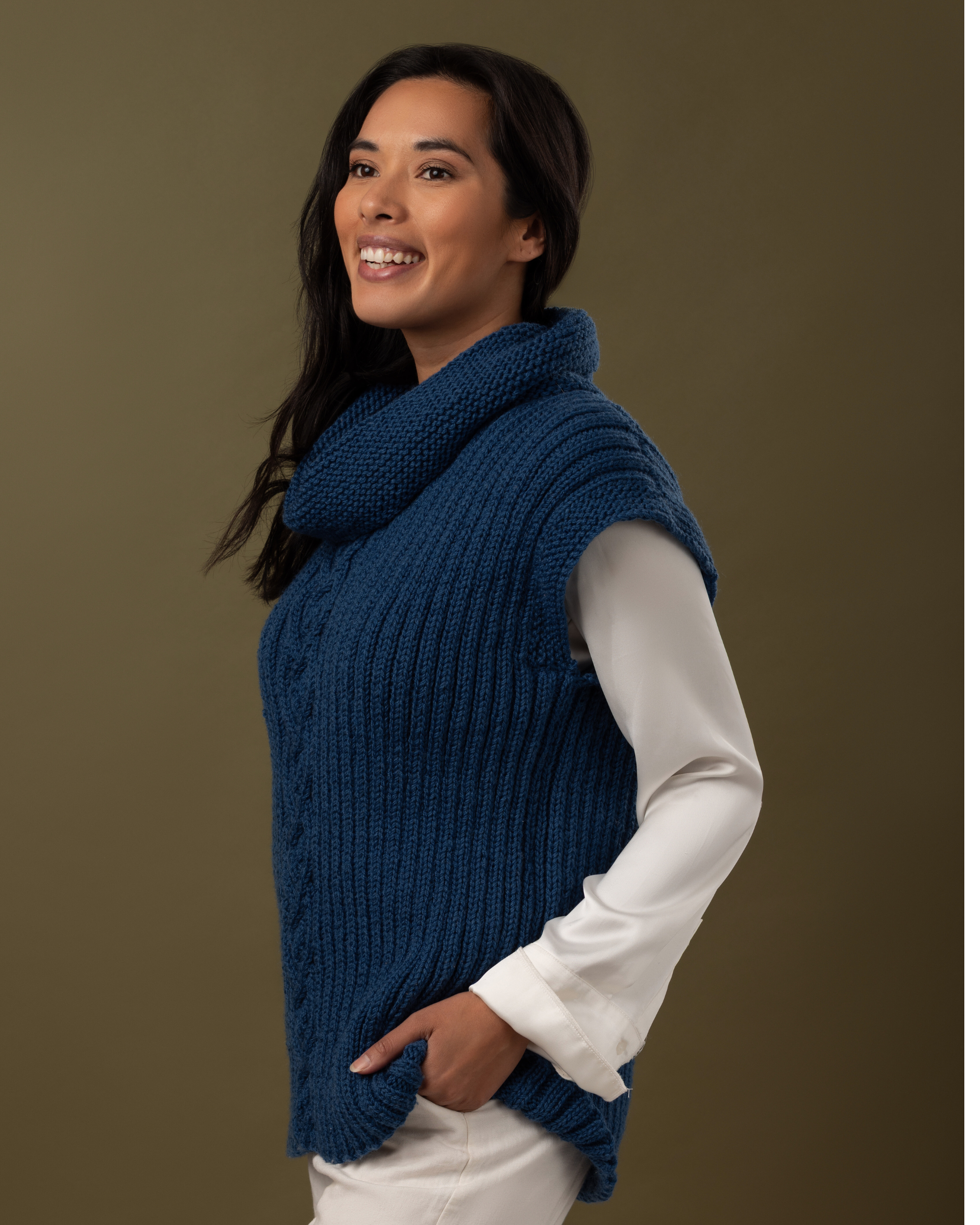 The Victoria Cowl Vest - Women's Knitting Pattern | PT 8729