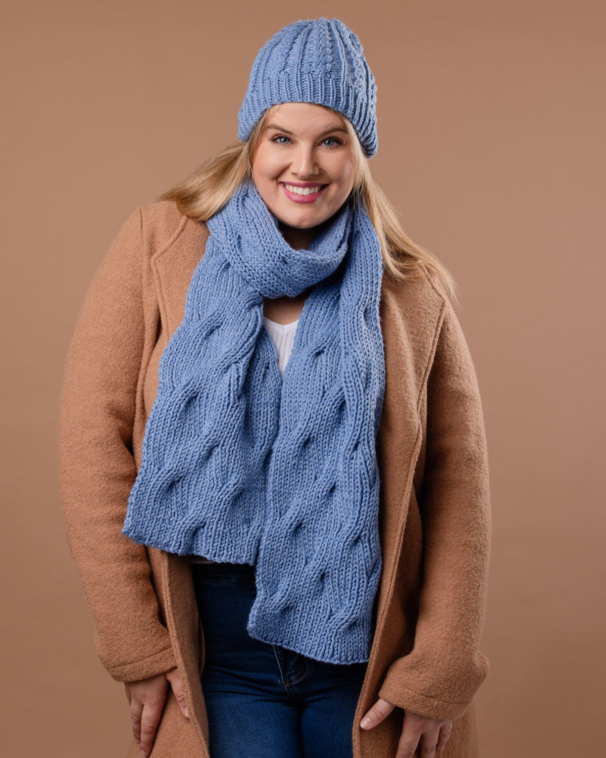 Waterfall Scarf and Beanie - Adults Knitting Pattern | PT 8713