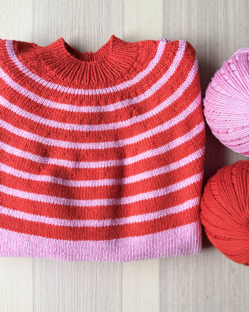 The Bridget Top-Down Stripe Jumper - Women's Knitting Pattern | PT 8751